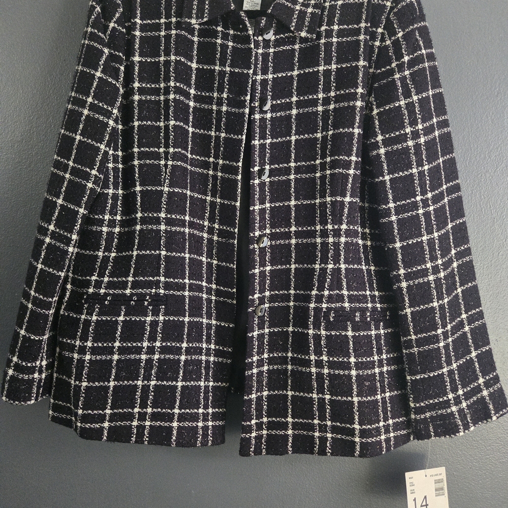 Sag Harbor Black and White Women's 14 Blazer